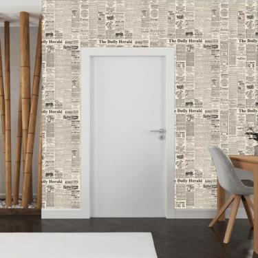 Imagem de Papel de Parede Textura Jornal - Rolo com 10 Metros  Revestimento - HO