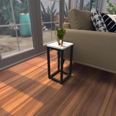 Imagem de Mesa lateral branca aparador de sofa sala mesa lateral cama - BeB