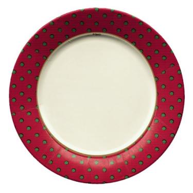 Imagem de Conjunto divertido com Caspari com pacote de prato de jantar de papel de 2 pontos, vermelho e verde