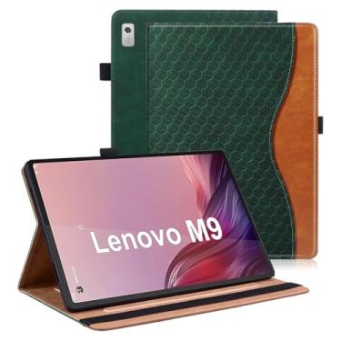 Imagem de Varohix Capa para Nook 22.9 cm Lenovo Tablet 2024 / Lenovo Tab M9 (TB-310FU) 2023 suporte multi-ângulo capa fólio couro PU com bolso para cartão Tab M9 capa, verde retrô
