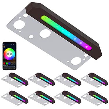 Imagem de Pacote com 8 lâmpadas Woark Smart Hardscape, luzes de parede de retenção, 1,5W 17 cm, degrau impermeável IP65, 12V baixa tensão AC/DC, branco macio 2700K, compatível com Alexa e Google Assistant