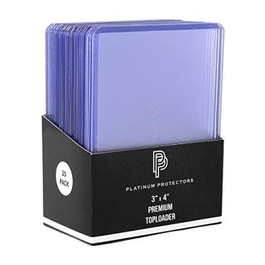 Imagem de Platinum Protectors Capas de cartas colecionáveis, protetores de cartas toploader para Pokémon, futebol e beisebol, capas de plástico transparente para cartões colecionáveis, 25 unidades
