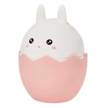 Imagem de Lixeira de Mesa Com Tampa Coelho Rosa e Branco - JW SHOP