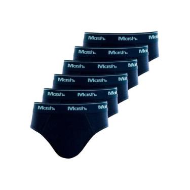 Imagem de Kit com 6 Cuecas Infantil Slip Mash 193.01, Azul marinho, M