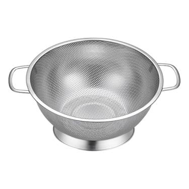 Imagem de Cesta de filtro de rede de malha de aço inoxidável, cesta de filtro de alimentos de cozinha | Tigela de peneira de aço inoxidável | Cestas de alimentos de aço inoxidável com rede de metal para coar, d