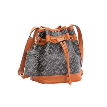 Imagem de Bolsa Feminina Transversal Chenson Monograma Saco Pontilhado Café