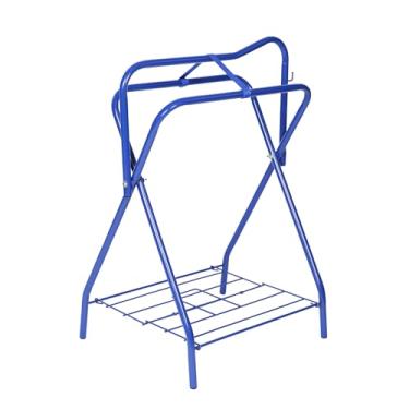 Imagem de Harrison Howard Suporte de sela independente tamanho completo portátil para cavalos selim selim seguro azul