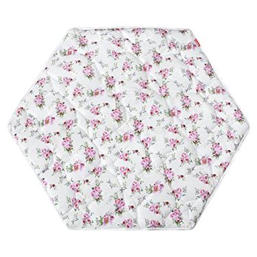 Imagem de Tapete hexagonal para cercadinho, estampa floral, tapete para bebês, tapete hexagonal adequado para a Regalo My Play Portátil, cercadinho de seis painéis