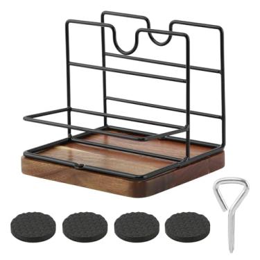 Imagem de Porta-guardanapos com saleiro e pimenteiro, conjunto rústico de saleiro e pimenteiro, casa de fazenda com suporte de guardanapo, sal de guardanapo e suporte de pimenta para mesa, porta-guardanapos de