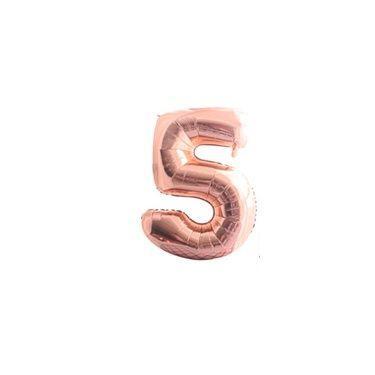 Imagem de Balão Metalizado Número Rose Gold de 40cm (16 Polegadas) - Rose Gold -