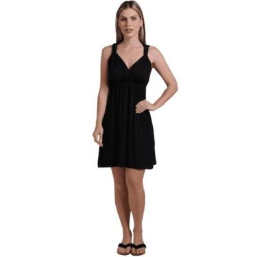 Imagem de Vestido Curto Para Gestante E Amamentação Com Busto Ajustável - Preto 