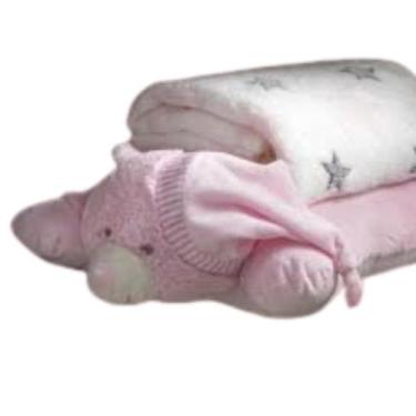 Imagem de Manta para Bebê Bichinho Com Travesseiro Le Petit com Travesseiro Cort