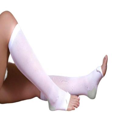 Imagem de Meia 3/4 Compressão Antitrombo 15-21mmhg - Varipress, G, Branco