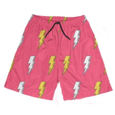 Imagem de Short Praia Shorts Banho Bermuda Verão Beijos Raios Relâmpago Cartoon 