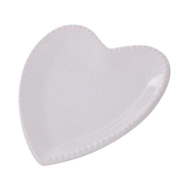 Imagem de Enfeite porta joias coracao de porcelana branco 16x14,5x2cm - WINCY