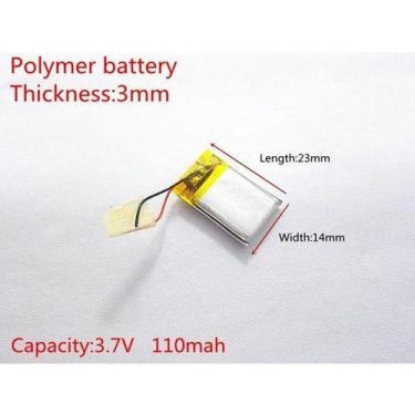 Imagem de Bateria 3.7v 110mah 3mm X 14mm X 23mm 2 Fios 301423 - KMIG
