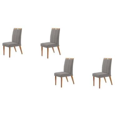 Imagem de Kit 4 Cadeiras Paris - Linho Francês - Gran Decore