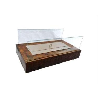 Imagem de Lareira Ecológica Rústica A Álcool 92 C/Queimador 40cm Madeira - Class