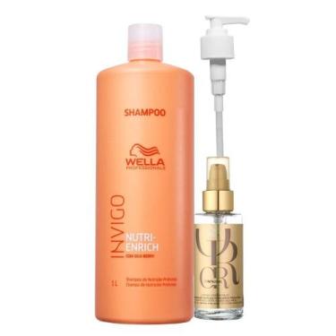 Imagem de Kit Wella Professionals Invigo Nutri-Enrich Shampoo 1 Litro + Oil Refl
