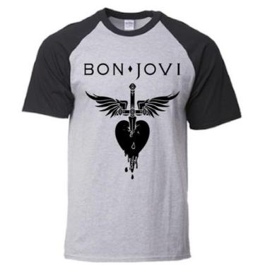 Imagem de Camiseta Bon Jovi - Alternativo basico, Cinza-Preto / GG