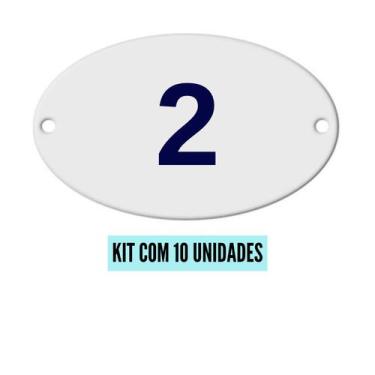 Imagem de Kit Com 10 Números Oval PVC  Numerador 1 ao 20 - Danti, Número 2 - 10 