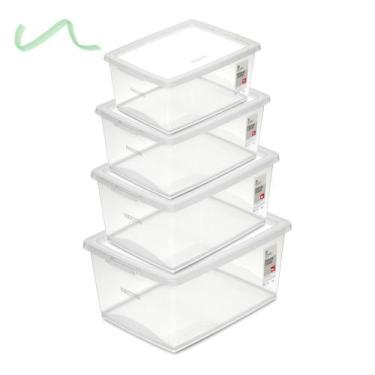 Imagem de Kit 4 Caixas Organizadora Ordene 7,5 15, 30 e 60 Lt C/ Tampa