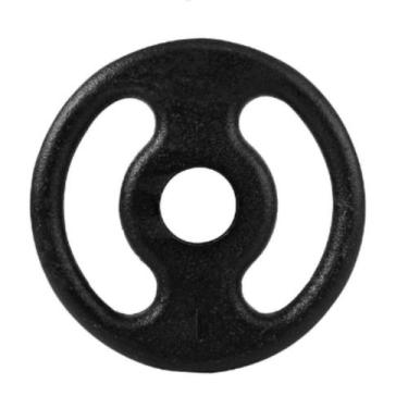 Imagem de Anilha 1 kg Furo 31mm Ferro Fundido Pintado Preto Exercícios Em Casa A