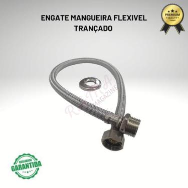 Imagem de Engate Flexível  Mangueira Trançado Aço Inox 60cm Quente Fria - JR