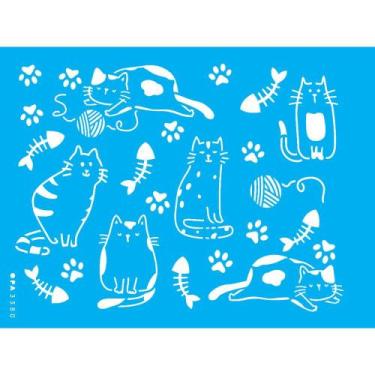 Imagem de Stencil Opa 15 X 20 cm - Pet Estamparia Gato ll - 3380 - Opa Criando A