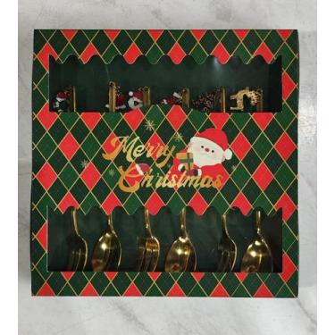 Imagem de Jogo Talher Natal Sobremesa 15cm C/6 Dourado - Sem Marca