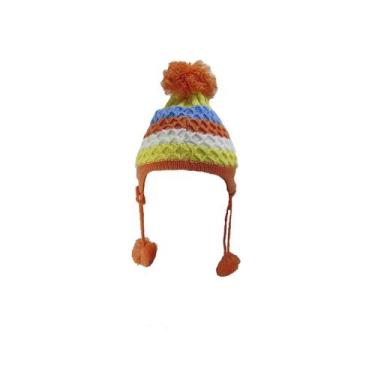 Imagem de Touca infantil com pompom de malha color com forro interno - QUERO PRE