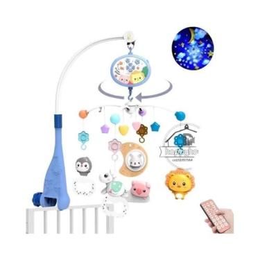 Imagem de Móbile Musical para Bebê com Luzes, Projeção e Controle Remoto, Lua az