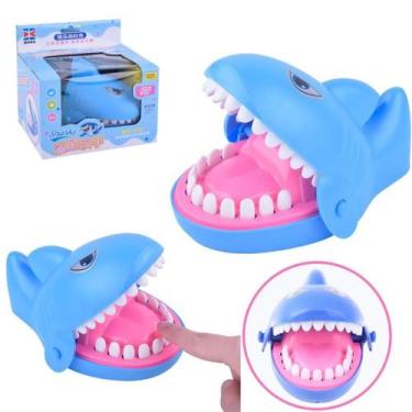 Imagem de Brinquedo Infantil Morde Dedo Jogo Tubarão Dentista Azul - Majestic, A