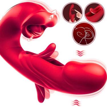 Imagem de Vibrador Feminino Estimulação Tripla Glande Boca Slap Forte - Vbrante