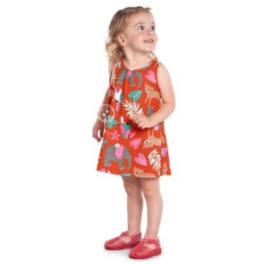 Imagem de Vestido Infantil Kyly Verão Menina Meia Malha Confortável Estampado Cr