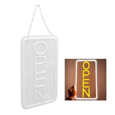 Imagem de Sinal Aberto de Néon LED para Negócios, Acrílico de 16,5 X 8,7 pol. Placa de Publicidade Iluminada Em Acrílico Brilho Ajustável Alimentado por USB Sinal Aberto de Iluminação