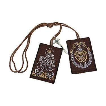 Imagem de Our Lady of Mount Carmel Big Scapular with Cross Charm Escapulario Café de la Virgen del Carmen con cruz