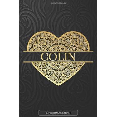 Imagem de Colin: Colin Planner, Calendar, Notebook,Journal, Gold Heart Design With The Name Colin