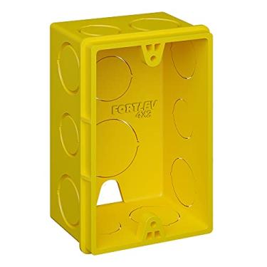 Imagem de Caixa Luz 2 x 4 Plástica Amarela Fortlev com 20