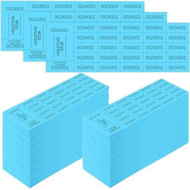 Imagem de Kosiz 1600 folhas de bilhetes de sorteio bilhetes de leilão chineses azuis com 25 números de licitação por folha para cesta de arrecadação de fundos Leilão silencioso sala de aula escola prêmios