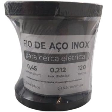 Imagem de Bobina Fio De Aço Inox Bufallo Inox Arame Para Cerca Elétrica 0,45mm 212G aproximadamente 120 Metros