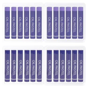 Imagem de PATIKIL Pastéis de óleo roxo-claro, violeta, 24 peças de giz de cera de óleo macio, pastéis cremosos, materiais de arte em bastão para pintura de arte, desenho, mistura de graffiti para artistas