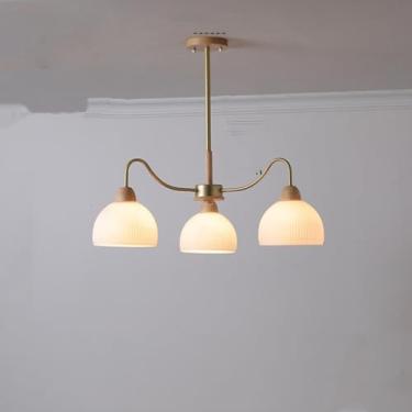Imagem de DKRCPFNT Lustre Sputnik de vidro redondo delicado moderno ajustável E26 luz pendente vintage metal dourado para cozinha ilha sala de jantar pia bar