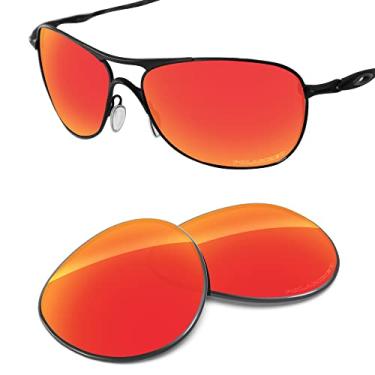 Imagem de Tintart Lentes de substituição de desempenho compatíveis com Oakley Crosshair New 2012 OO4046 Polarizado Gravado Vermelho