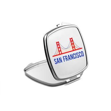 Imagem de SpreadPassion Espelho compacto de São Francisco, amante de presentes de São Francisco, espelho fotográfico de São Francisco, espelho de maquiagem de viagem pequeno espelho portátil, espelho de bolso