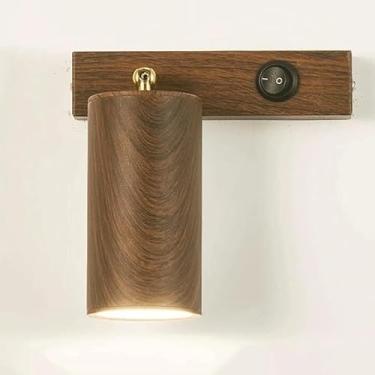 Imagem de Nordic Light Luxo Nogueira Grão de Madeira Ferro Arte Luminárias de Parede Simplicidade G9 Base Simplicidade Arandelas de Parede Vintage Escadas Quarto Luz de Parede para Sala Bar Cozinha Co