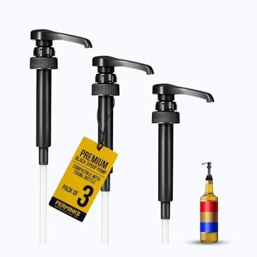 Imagem de PERMINKS Bomba de xarope premium compatível com garrafa Torani de 750 ml, xaropes Davinci - sem derramamento, sem entupimento, dispensador de bomba de xarope para baunilha, cone de neve, mirtilo,