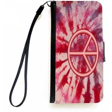 Imagem de Rikki Knight Capa carteira flip com logotipo da paz em vermelho com aba magnética para Apple iPhone 5c