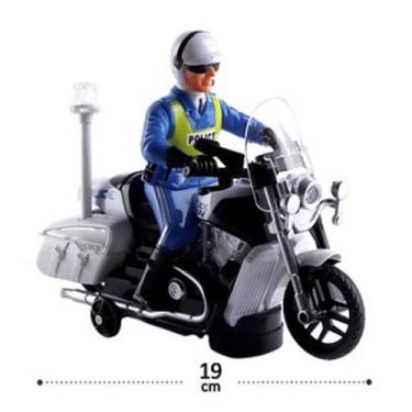 Imagem de Brinquedo Moto Bate e Volta LUZ e SOM com Boneco Policial   - 47300 - 