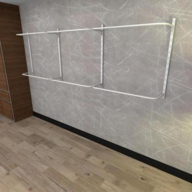 Imagem de Arara de roupas closet quarto com 10 peças regulável 300x100 cm cor br